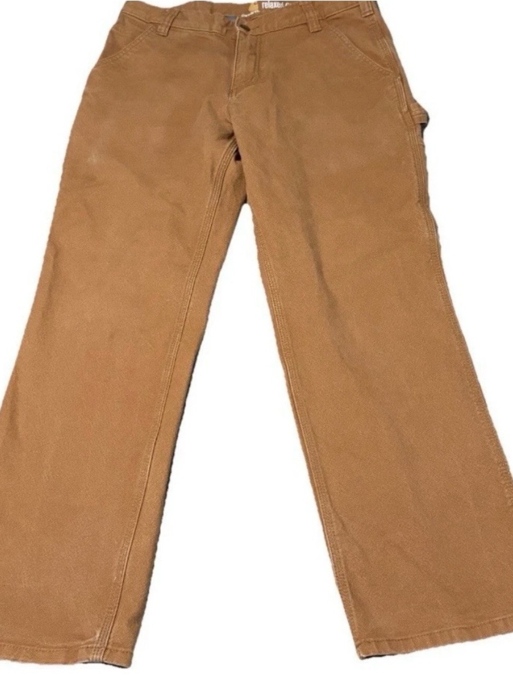 Carhartt Men's Relaxed Fit Brown Duck Canvas Utility Work Pants 32x30